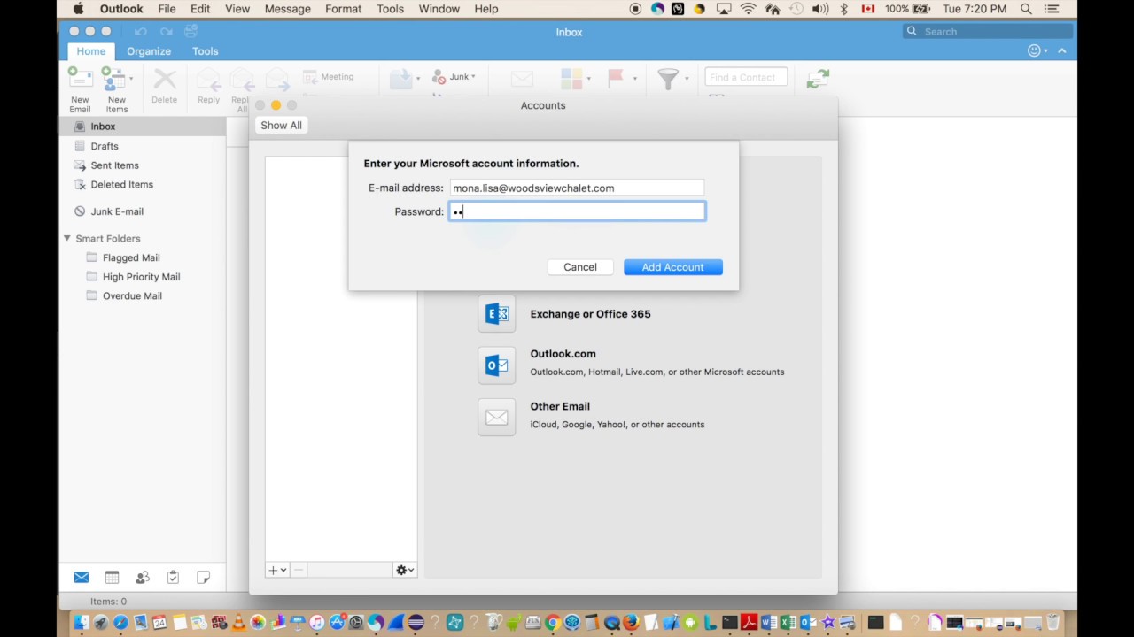 Outlook For Mac Consistently Prompts User To Enter Account Information